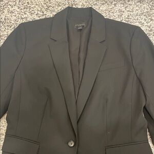 Ann Taylor Black Single-Button Notch Lapel Blazer